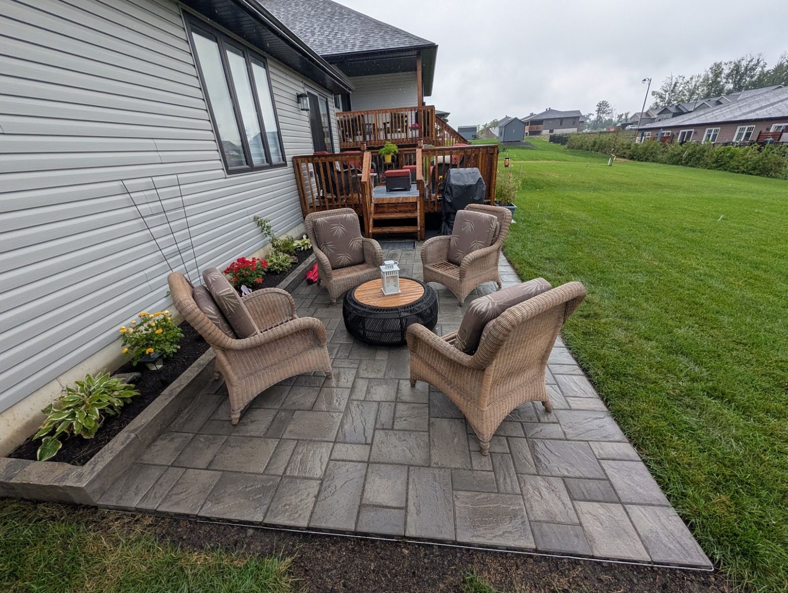 Backyard interlock paver patio by SD&G Contracting in Cornwall, Ontario
