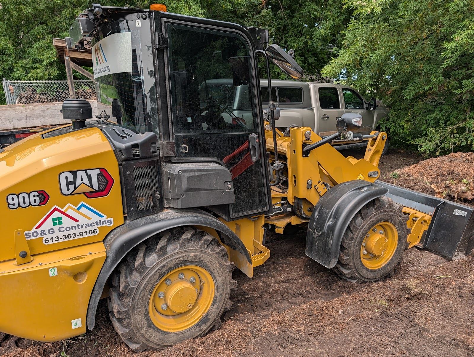 Wheel loader used by SD&G Contracting for lawn care in Cornwall, Ontario