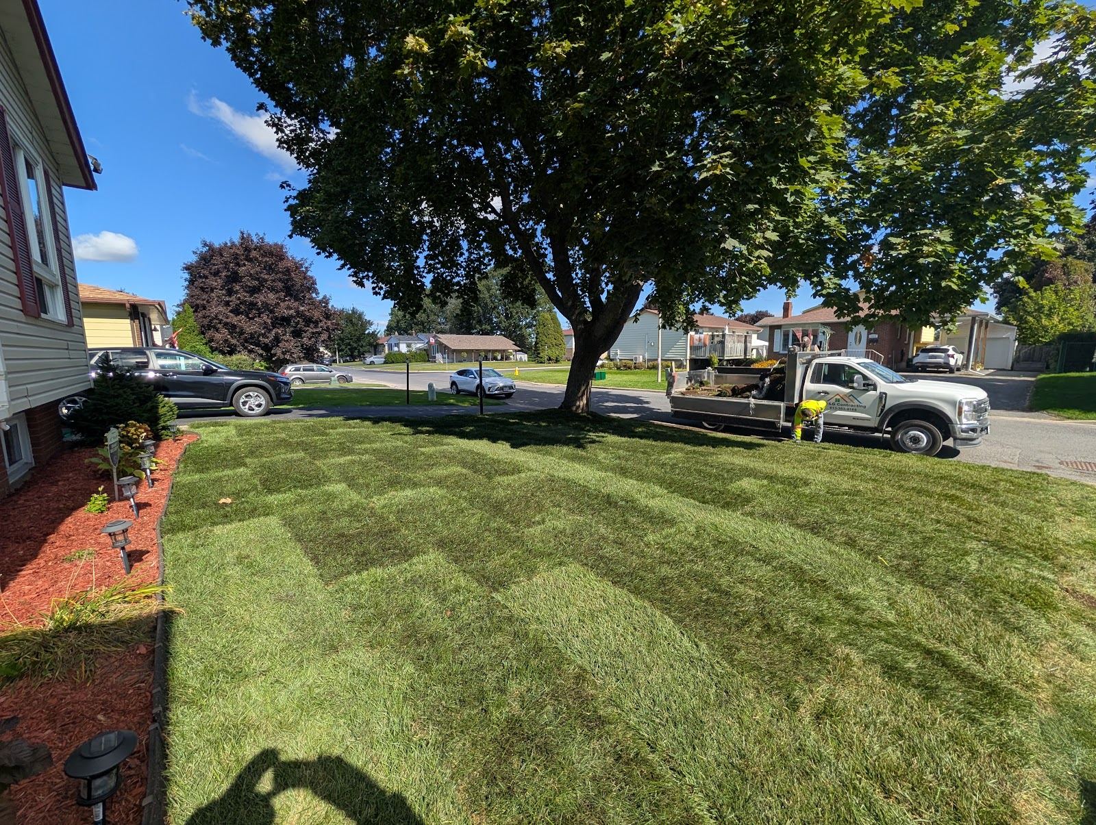 New sod front lawn installed by SD&G Contracting in Cornwall, Ontario